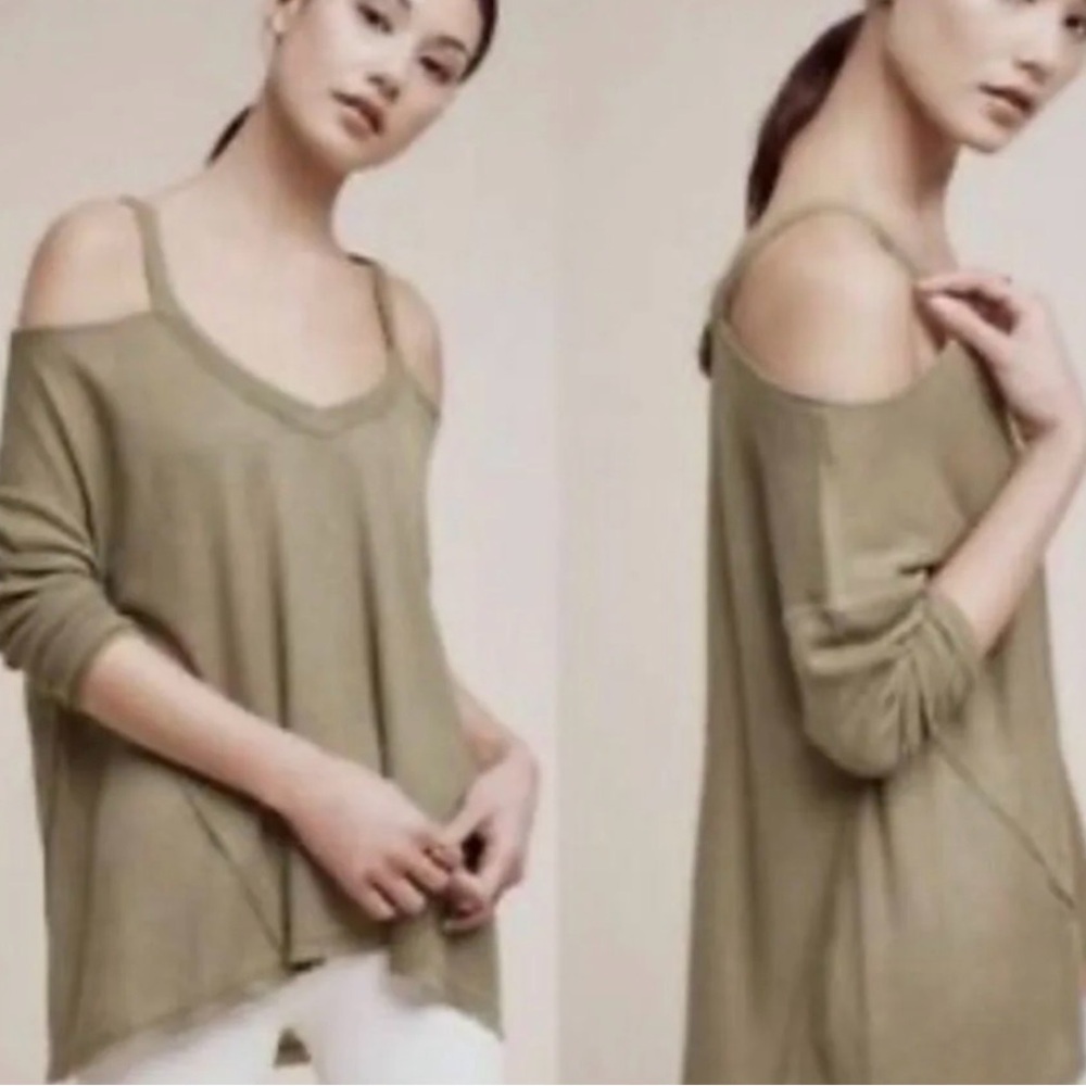 Women's Olive Off-Shoulder Sweater